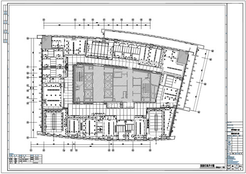 某寫字樓四十七層室內裝飾施工圖施工圖頂面燈具尺寸圖