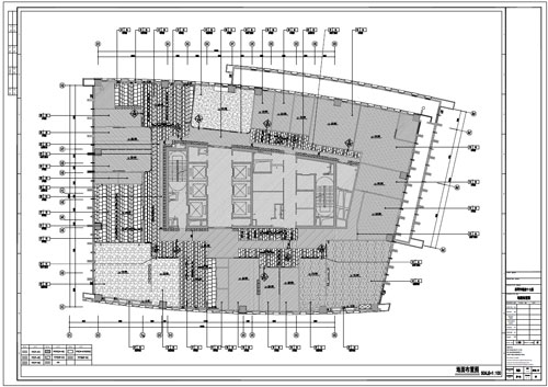 某寫字樓四十七層室內裝飾施工圖施工圖地面布置圖