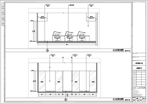 某寫字樓室內深化設計裝飾施工圖辦公室5立面圖28-29