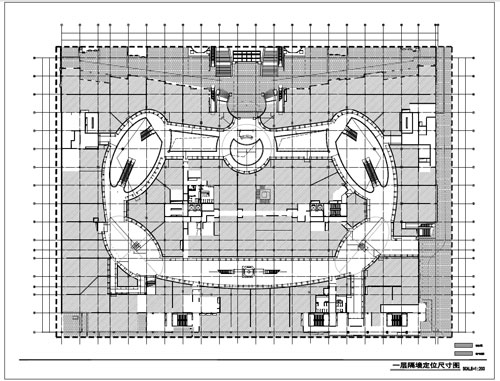 商場深化設(shè)計施工圖一層隔斷定位尺寸圖