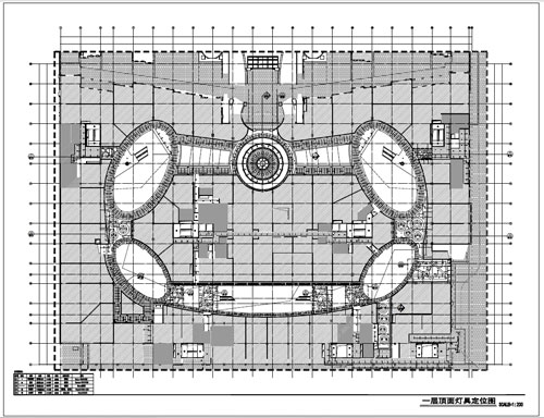 商場深化設(shè)計施工圖一層頂面燈具定位圖