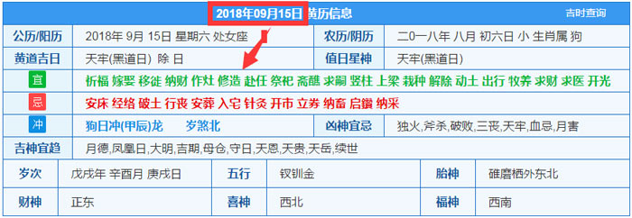 2018年09月15日裝修吉日截圖