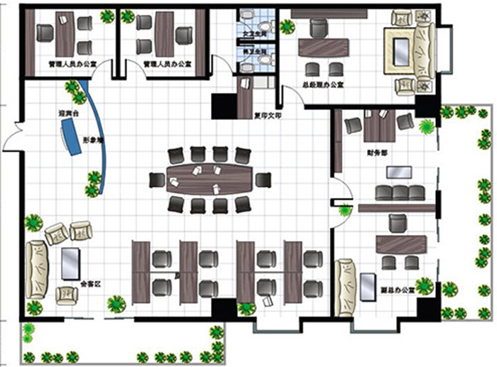 小型辦公室設(shè)計布局圖