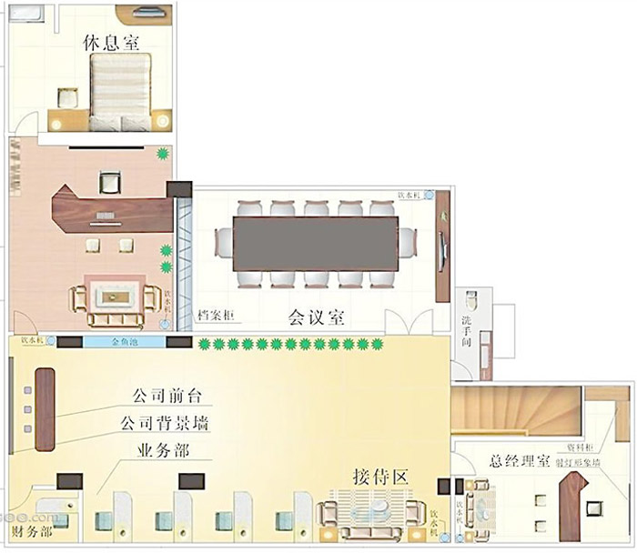 小型辦公室設(shè)計布局圖